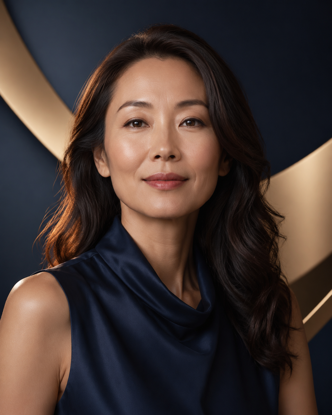 展现自然健康肌肤与自信状态的亚洲女性
